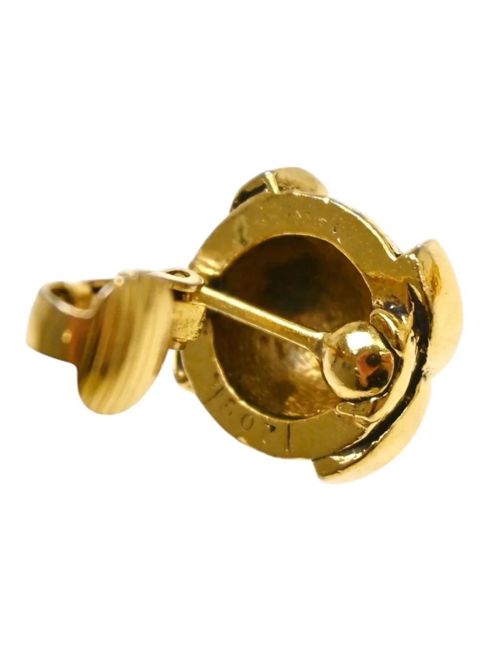 Authentic Vintage CHANEL Gold Plated CC Logo Clip-On Earrings – Made in France